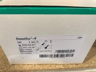 SERINGUE - 1 ML - LUER LOCK - OMNIFIX - BTE DE 100