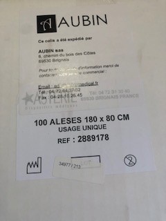 ALESES PROTEGE DRAP 80X180 CM CELLULOSE/POLYETHYLENE 45G BLANC - CARTON DE 120 (455-304)