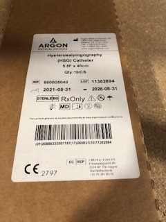 TRUCORE Cathéter hystérosalpingographie HSG 5,5Fx40xm-ballonet sans latex stérile - usage unique bte de 10 (ARGON)